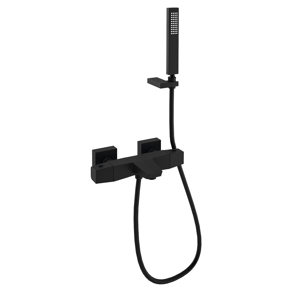 Ramon Soler - Prisma, termostático de baño - ducha con equipo de ducha, negro mate - BricoandPool