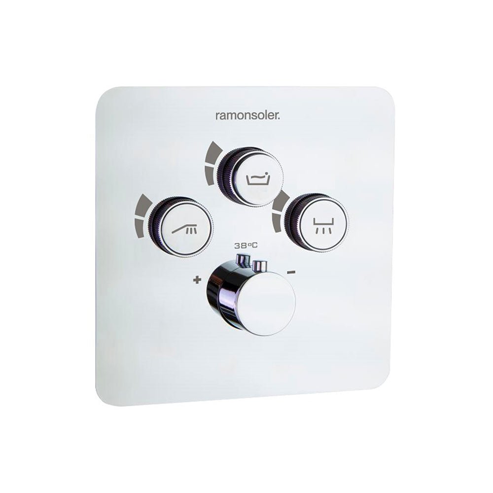 Ramon Soler - RS Smart, conjunto termostático empotrado 3 vías, cromo - BricoandPool