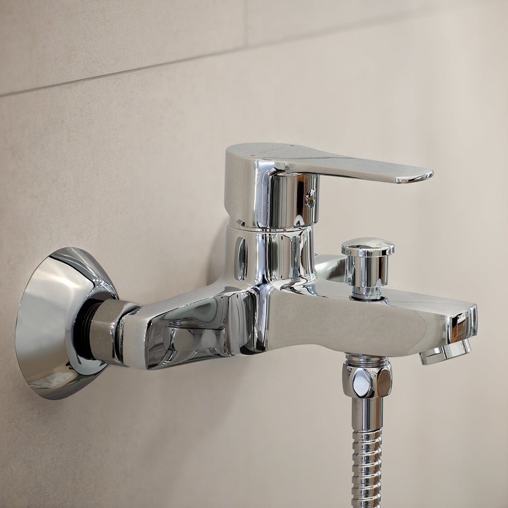 Ramon Soler - Titanium, conjunto monomando de baño - ducha con equipo de ducha, cromo - BricoandPool