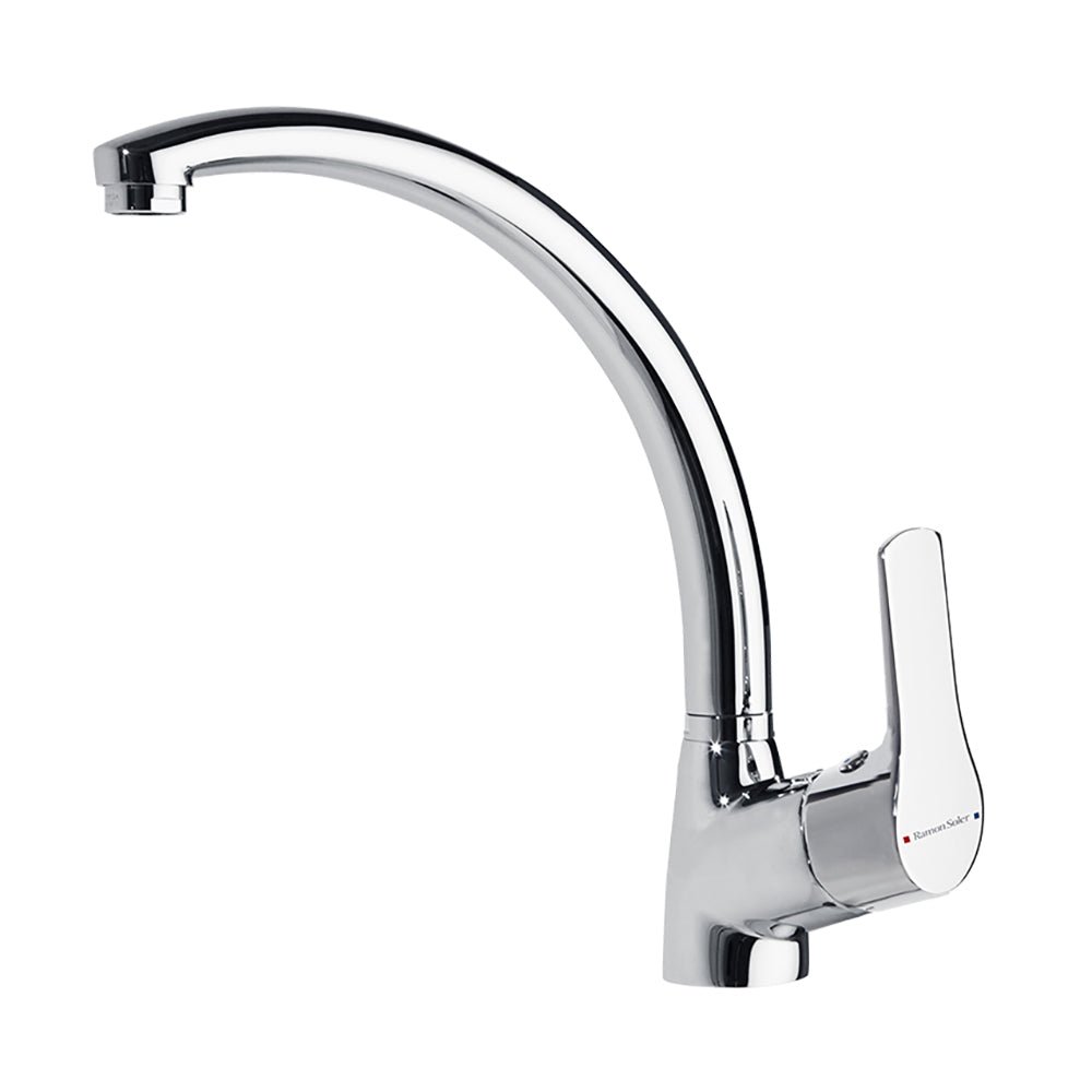 Ramon Soler - Titanium, monomando de fregadero con caño giratorio, cromo - BricoandPool