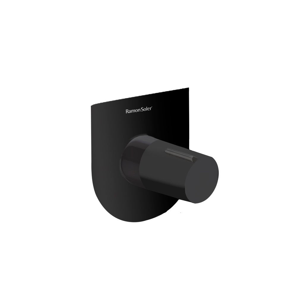 Ramon Soler - Tzar, monomando de ducha empotrado 1 vía con placa metálica, negro mate - BricoandPool