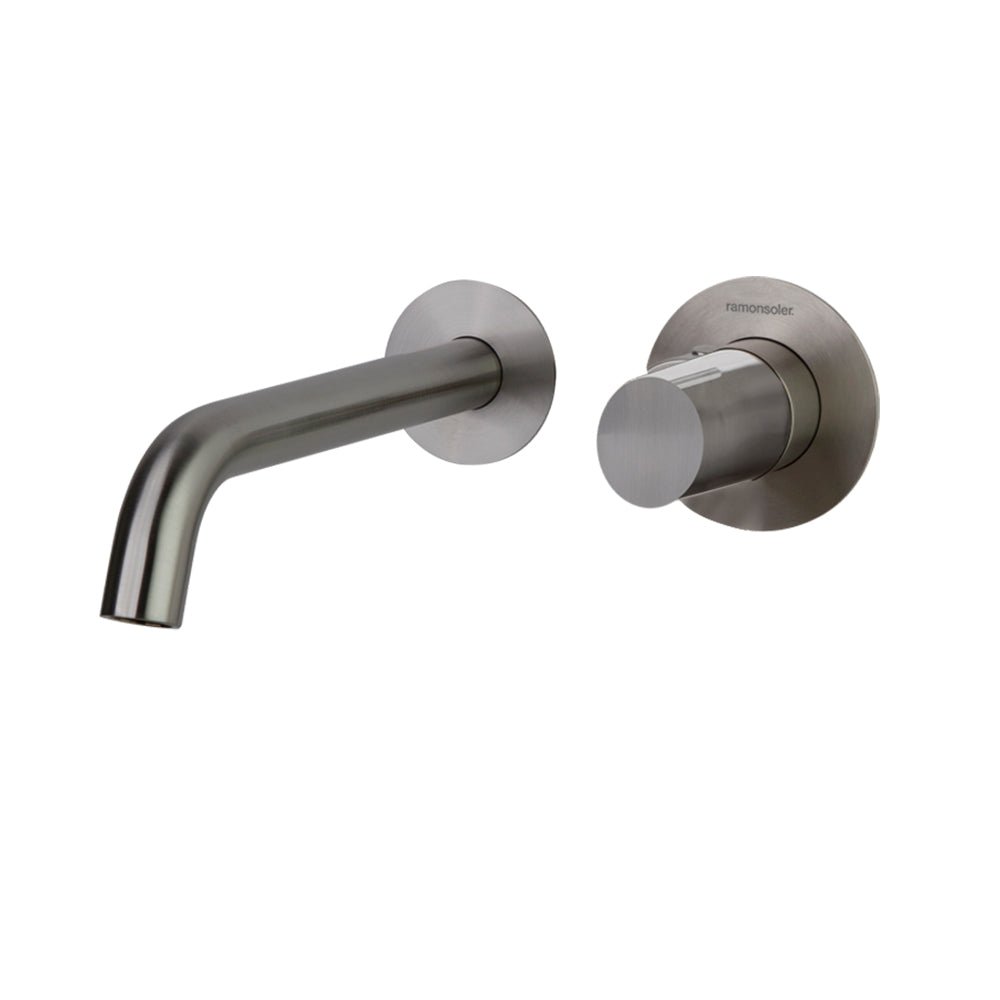 Ramon Soler - Tzar, monomando de lavabo empotrado mural, níquel cepillado - BricoandPool