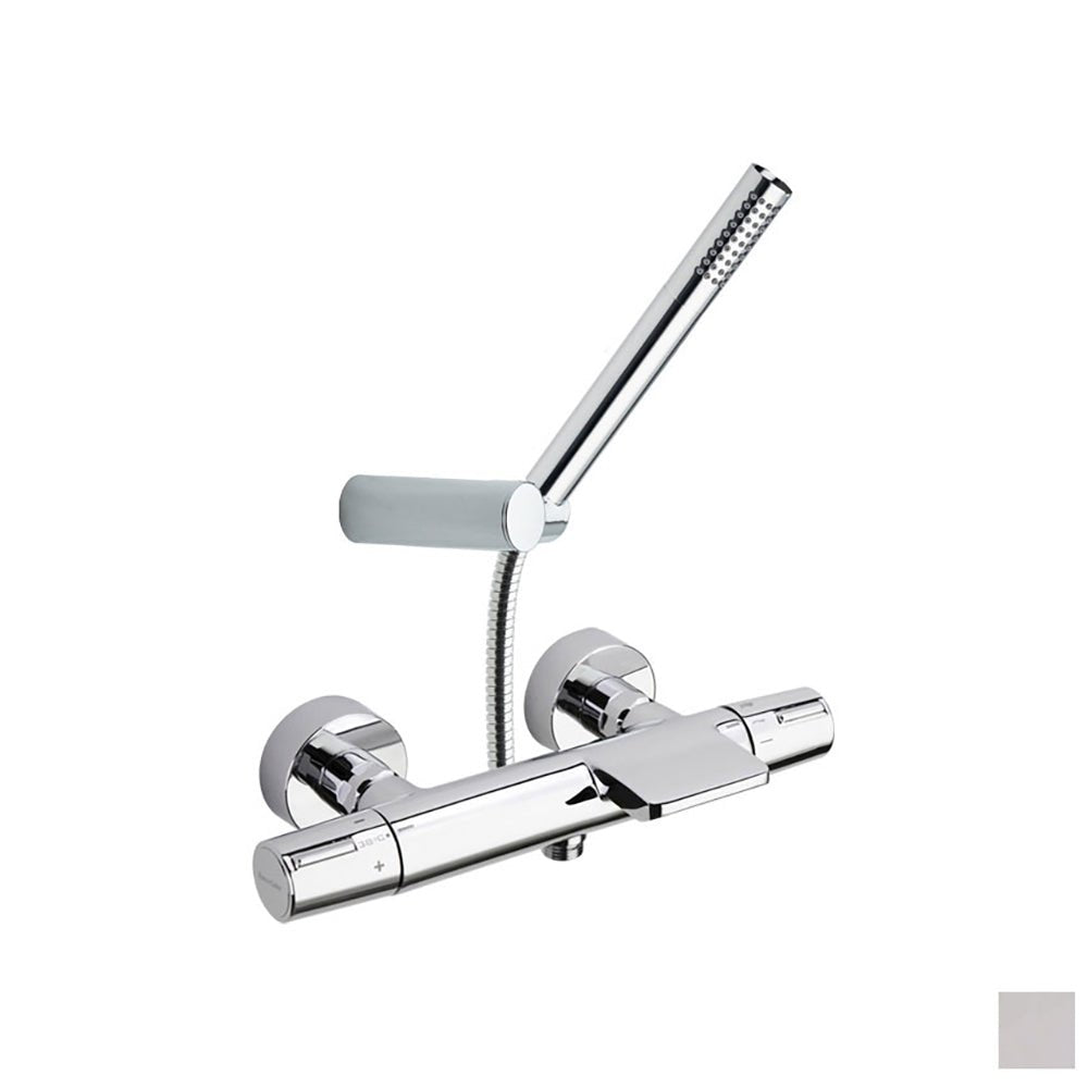 Ramon Soler - Tzar, termostático de baño - ducha salida cascada con equipo de ducha, níquel cepillado - BricoandPool