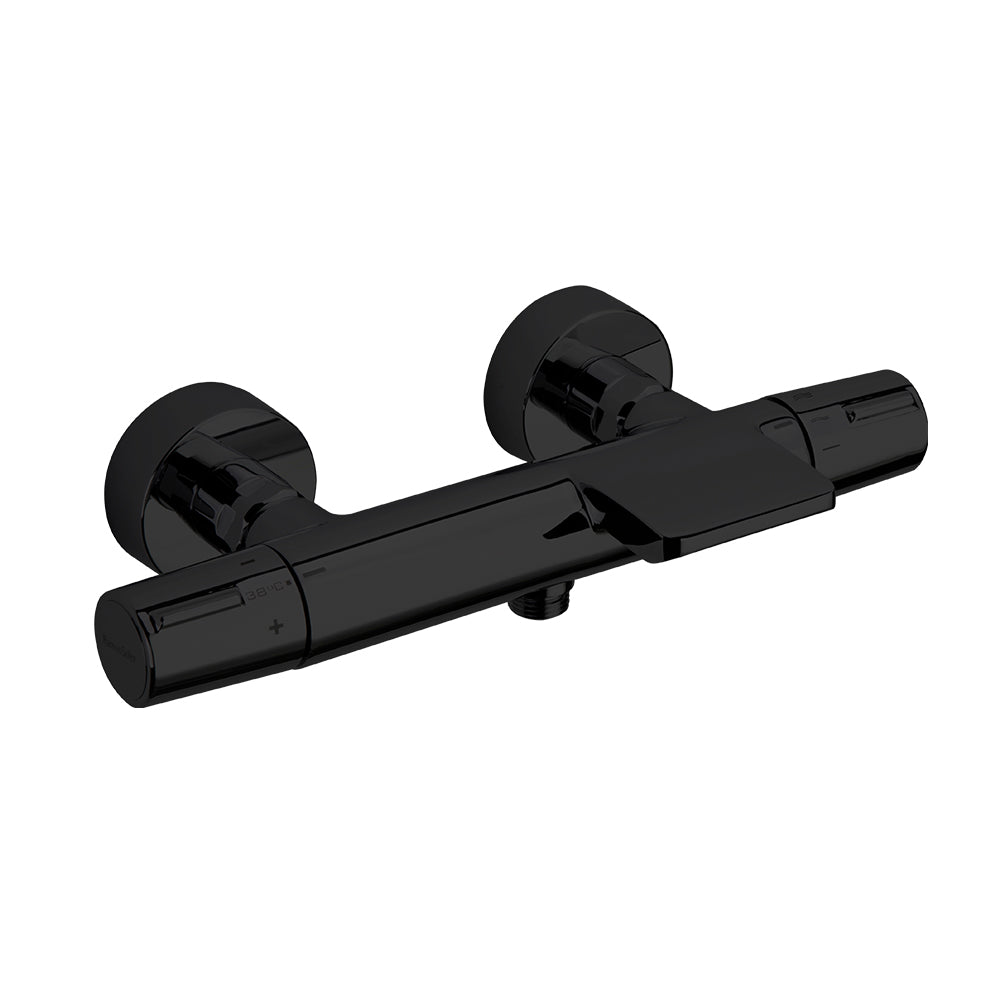 Ramon Soler - Tzar, termostático de baño - ducha salida cascada, negro mate - BricoandPool