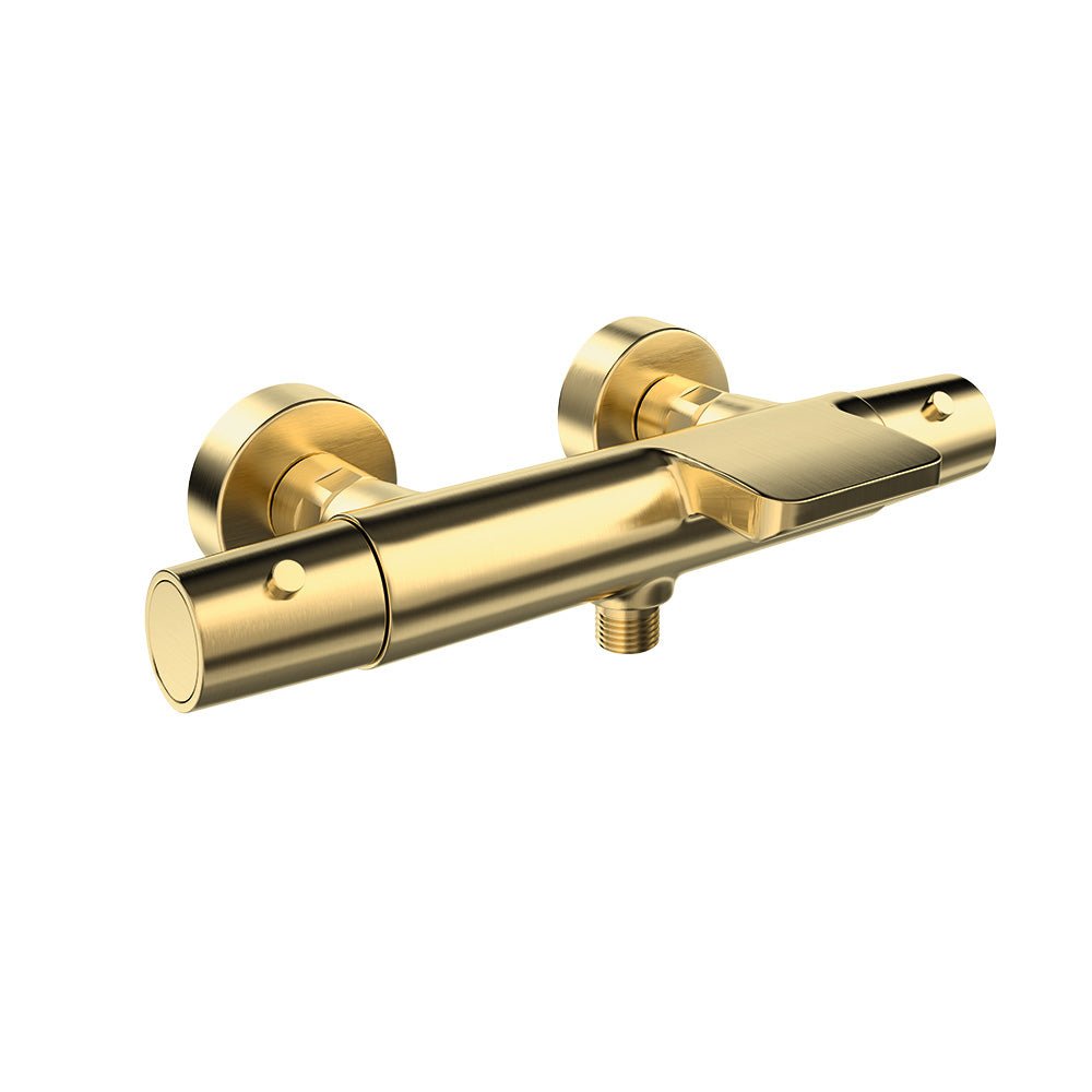 Ramon Soler - Tzar, termostático de baño - ducha salida cascada, oro cepillado - BricoandPool