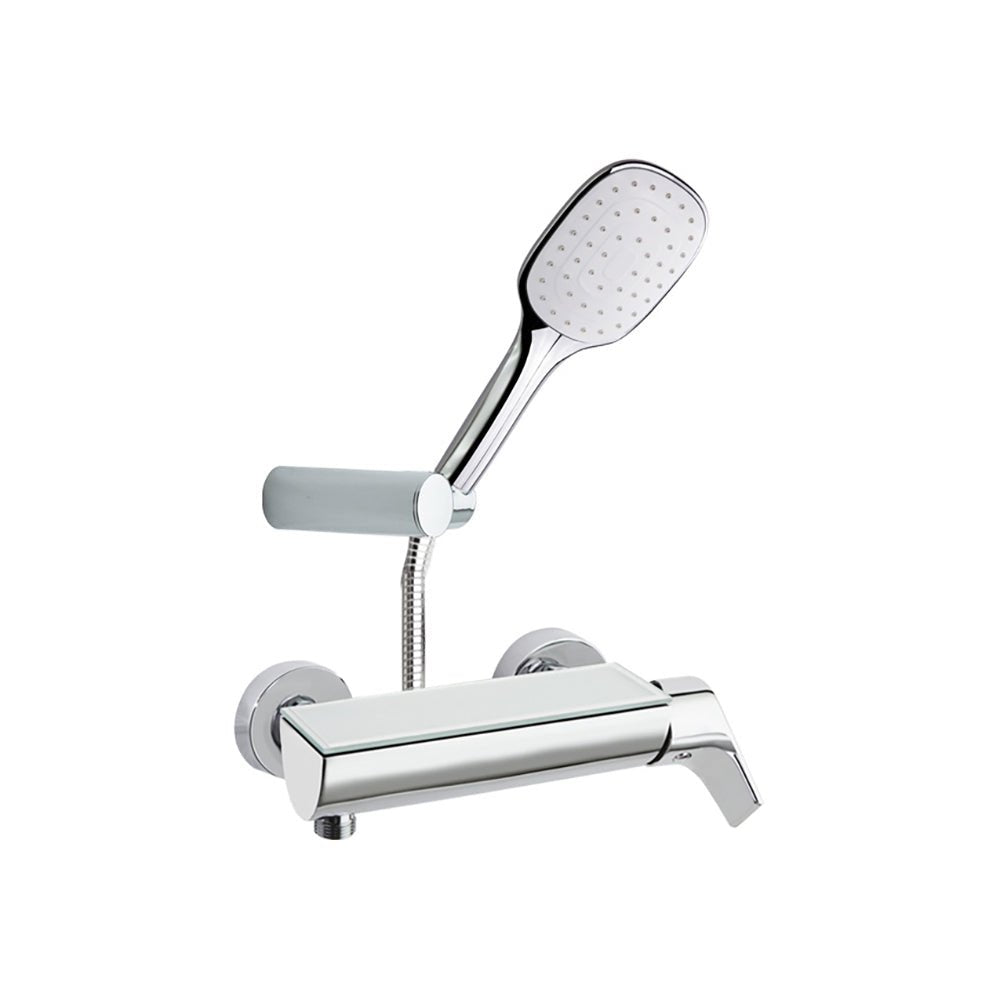 Ramon Soler - Urban Chic, monomando de ducha con repisa y equipo de ducha, cromo - BricoandPool