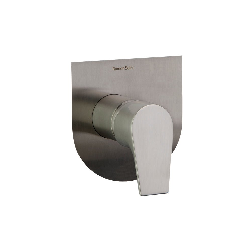 Ramon Soler - Urban Chic, monomando de ducha empotrado metálico 1 vía con placa ultraslim S2, níquel cepillado - BricoandPool