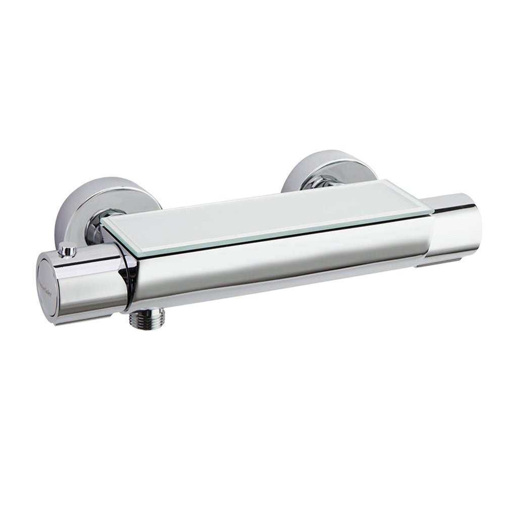 Ramon Soler - Urban Chic, termostático de ducha con repisa con vidrio de seguridad, cromo - BricoandPool