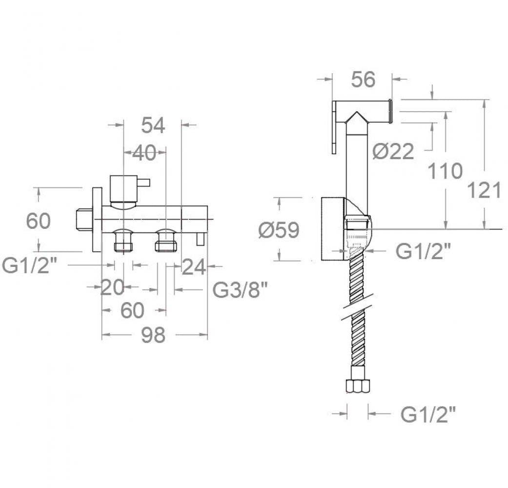 Ramon Soler - WC Magnet, conjunto de WC para duchita y cisterna de WC cromo - BricoandPool