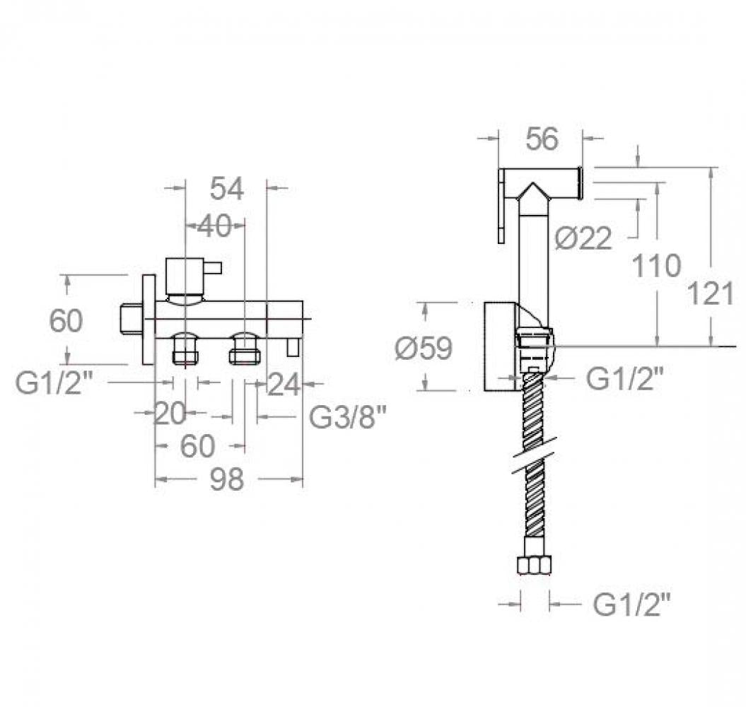 Ramon Soler - WC Magnet, conjunto de WC para duchita y cisterna de WC cromo - BricoandPool