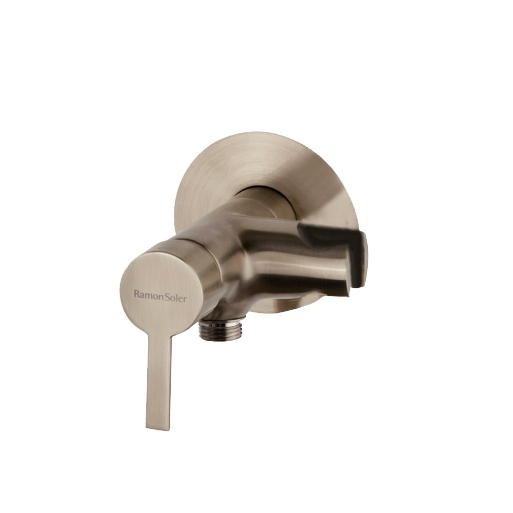 Ramon Soler - WC Magnet, monomando empotrado de WC con cierre doble cierre de seguridad sin accesorios, níquel cepillado - BricoandPool
