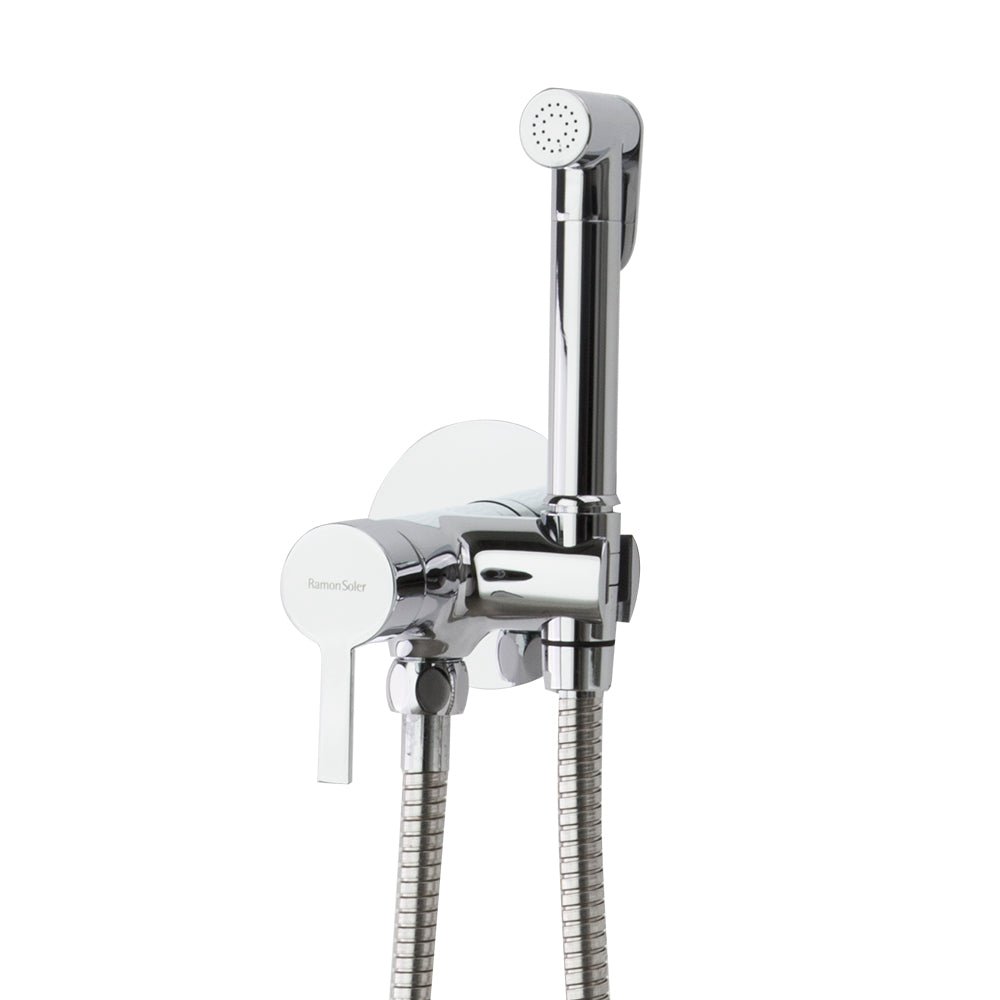 Ramon Soler - WC Magnet, monomando empotrado de WC con cierre doble cierre de seguridad y duchita, cromo - BricoandPool