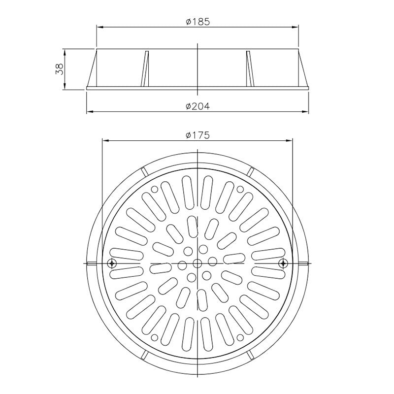 Reja de drenaje Ø 200 mm en acero inox AstralPool - BricoandPool