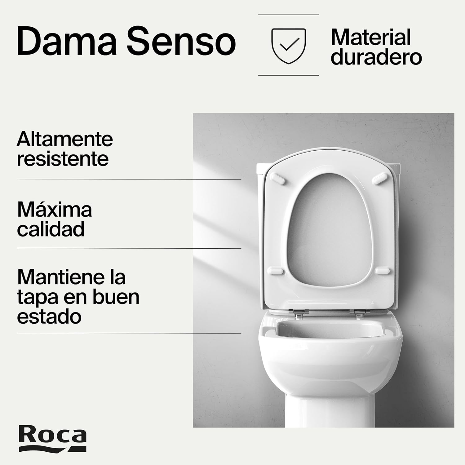 Roca - Asiento y tapa Dama Senso blanco A801511004 - BricoandPool