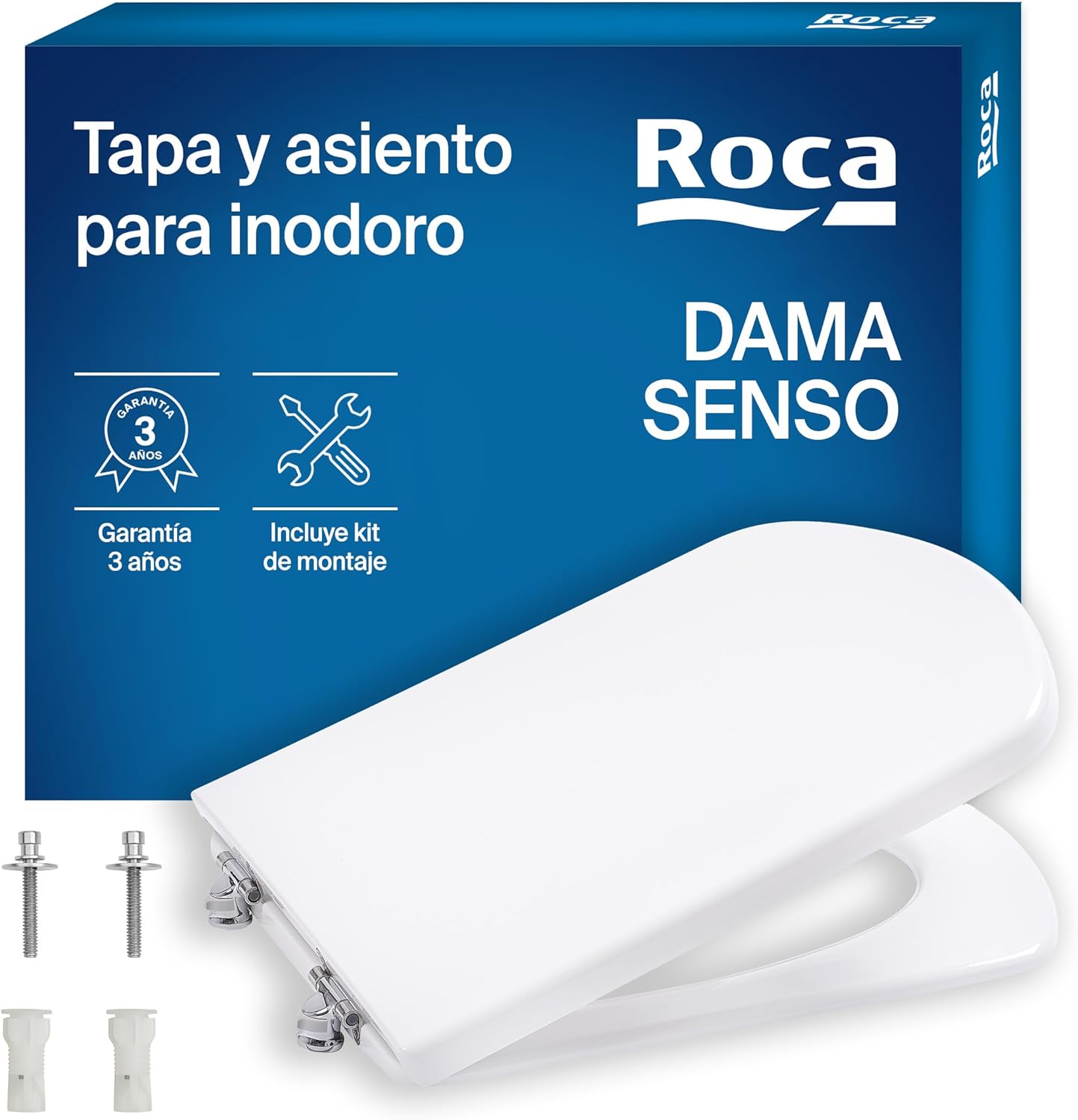 Roca - Asiento y tapa Dama Senso blanco A801511004 - BricoandPool