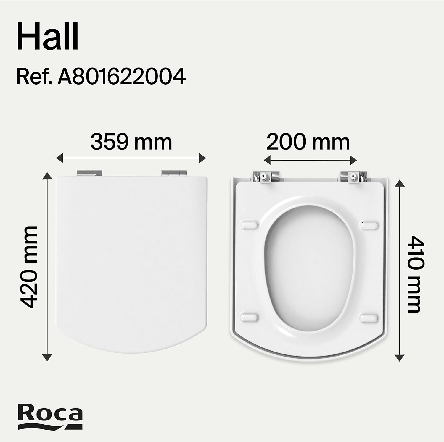 Roca - Asiento y tapa Hall Amortiguado A801622004 - BricoandPool
