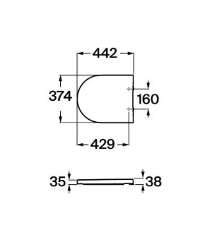 Roca - Asiento y tapa Inspira Round con caída amortiguada blanco - BricoandPool