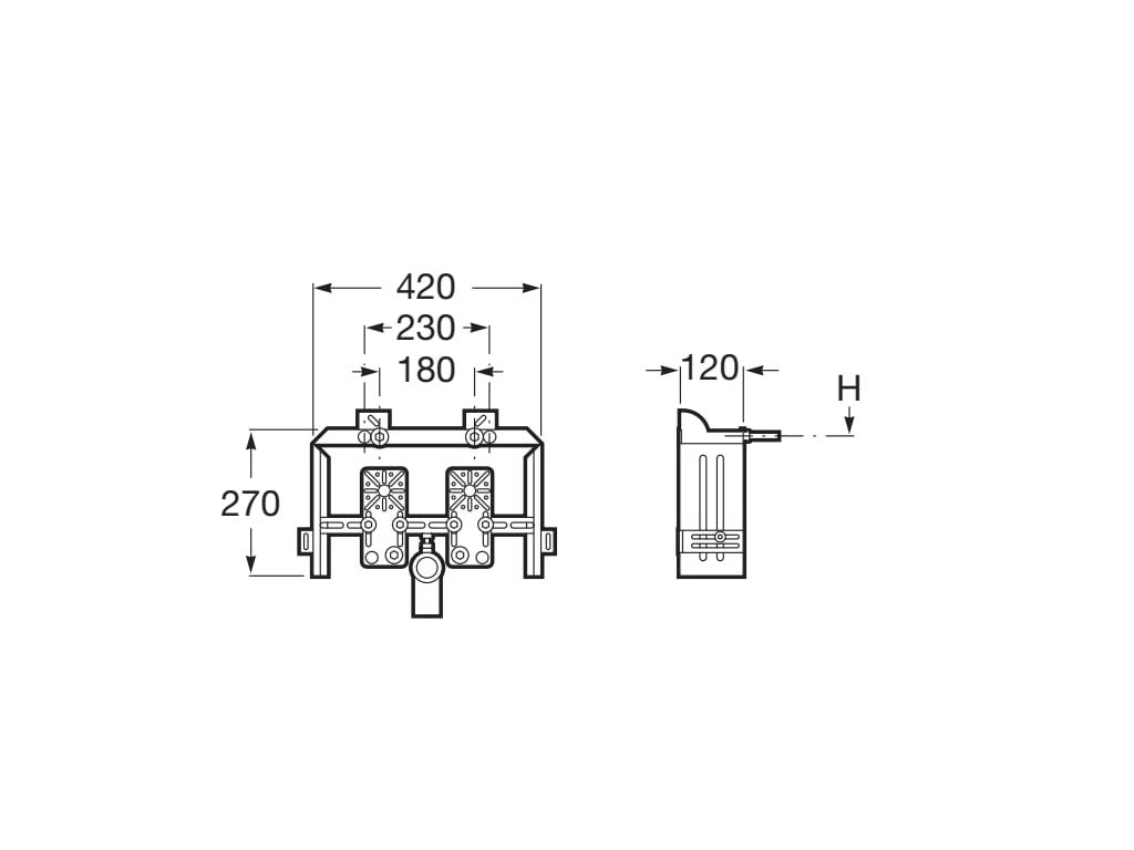 Roca - BASIC BIDÉ - Bastidor empotrable para bidé suspendido In - Wall Systems A890091100 - BricoandPool