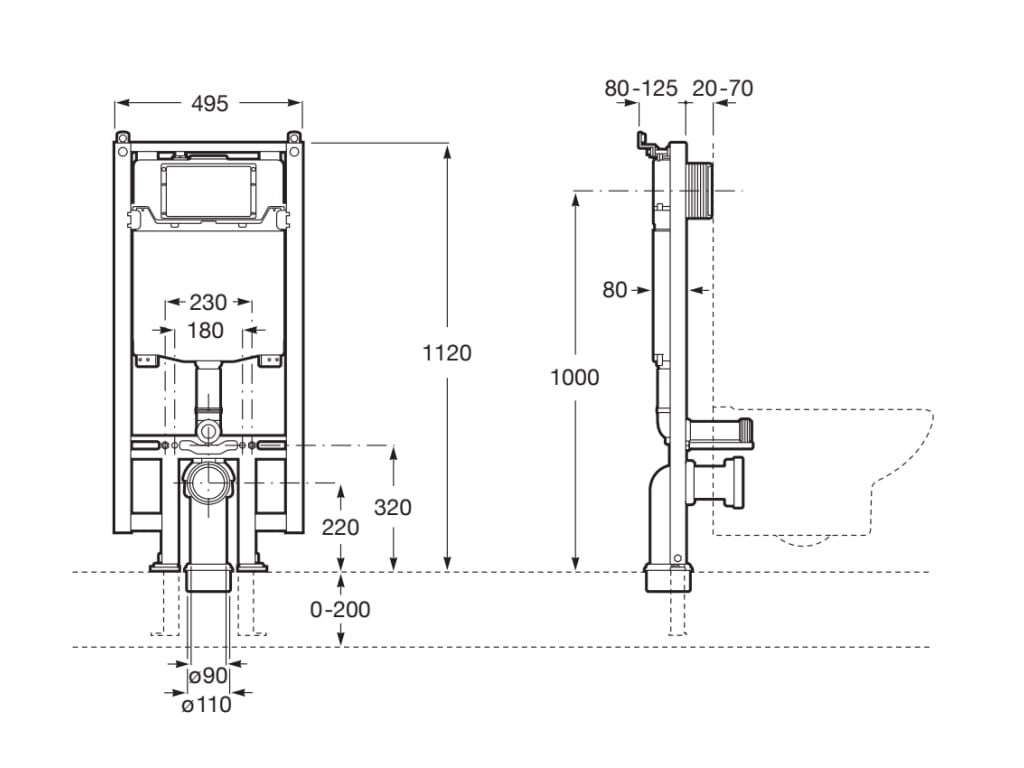 Roca Bastidor Duplo Compact con cisterna compacta empotrable A890073020 - BricoandPool