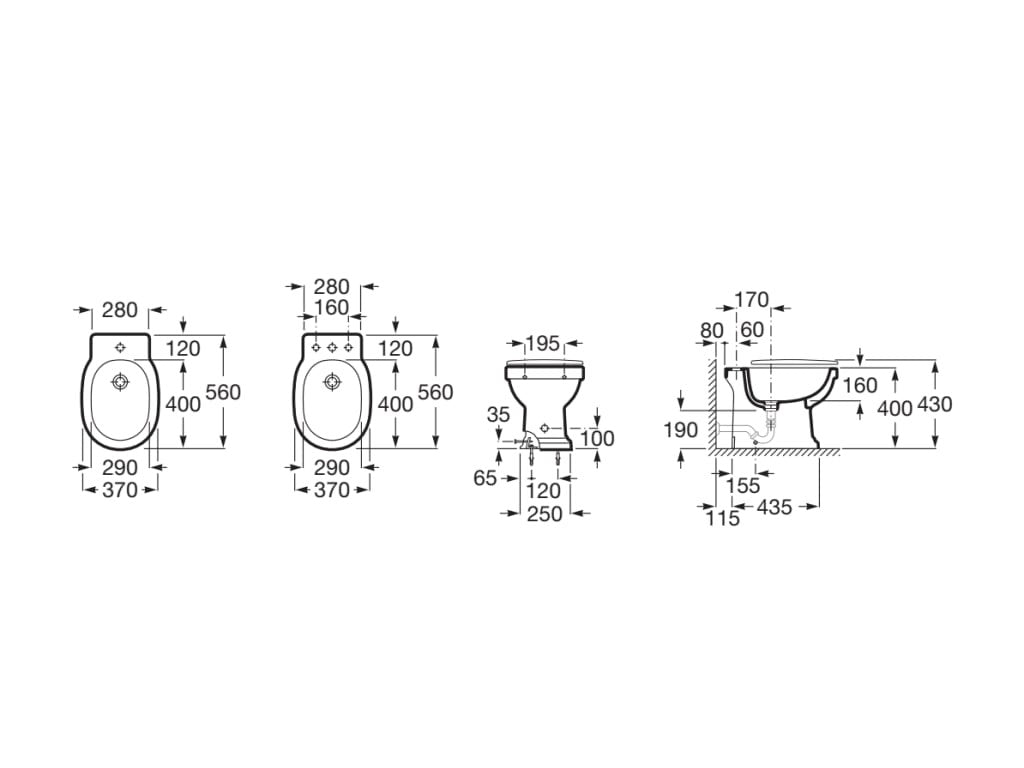 Roca - Bidé Carmen A3570A4560 sin tapa - BricoandPool