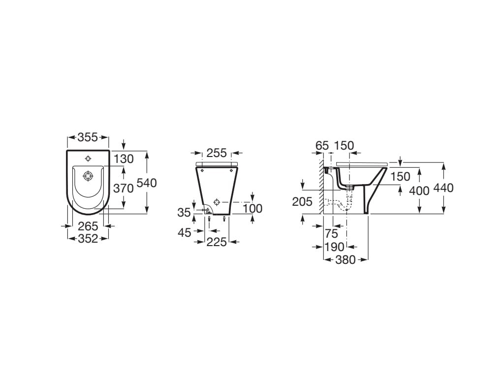Roca - Bidé Gap round A3570N4000 sin tapa - BricoandPool