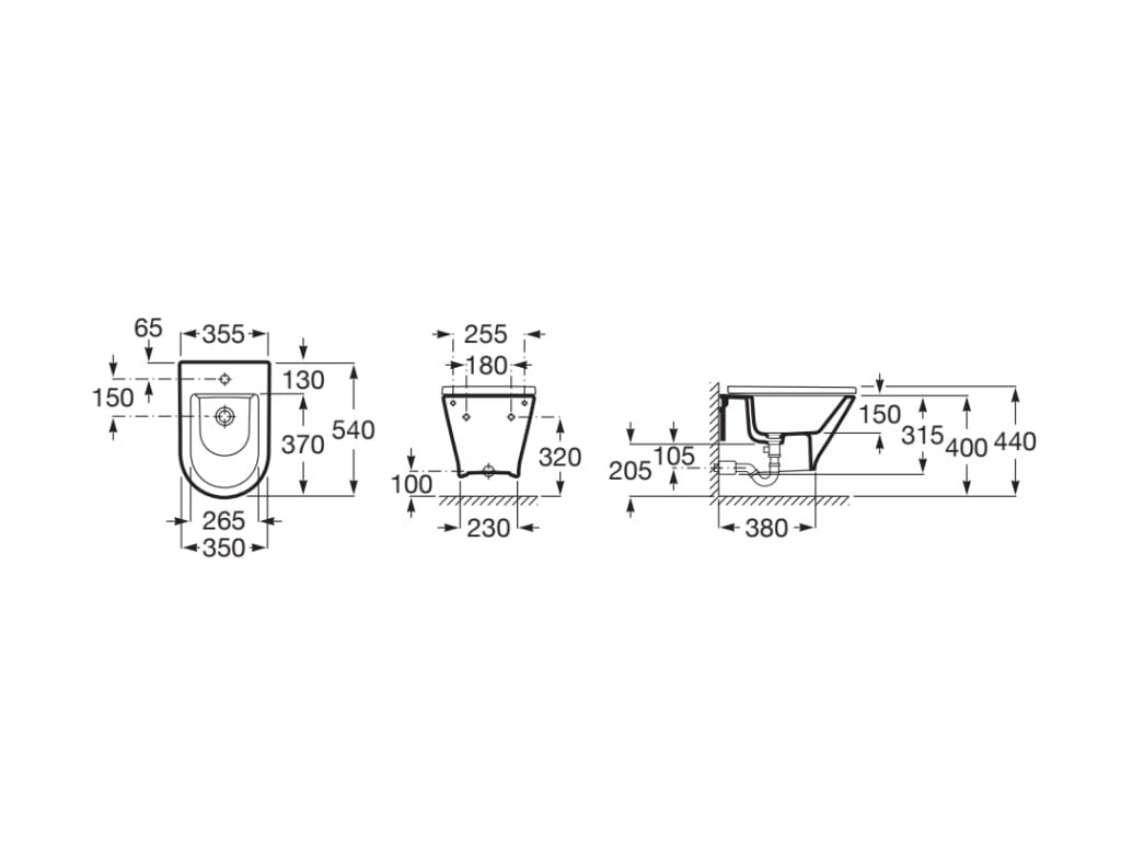 Roca - Bidé Gap round A3570N6000 suspendido sin tapa con fijaciones ocultas - BricoandPool