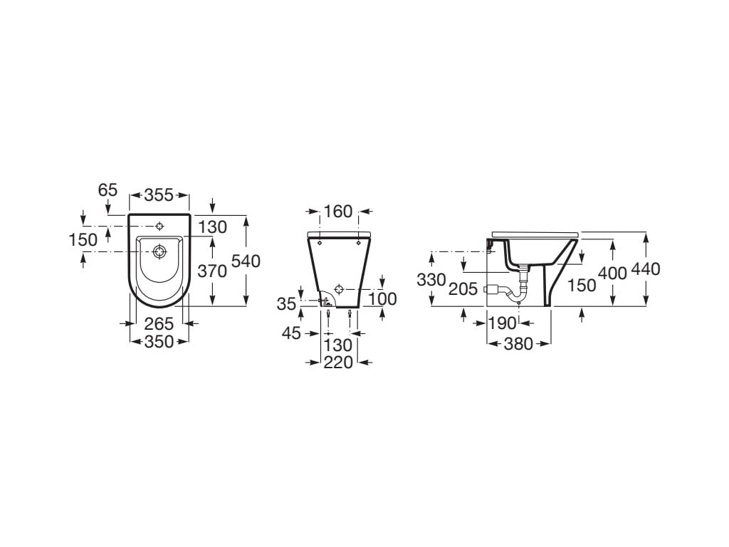 Roca - Bidé Gap round A3570N7000 adosado sin tapa con fijaciones ocultas - BricoandPool
