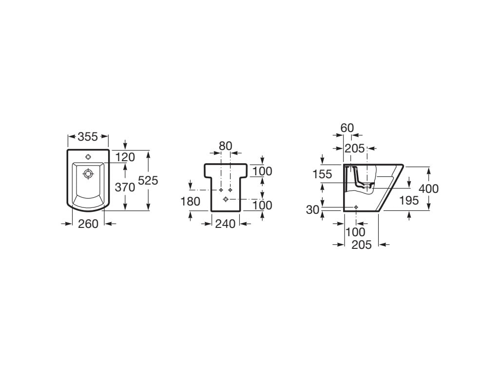Roca - Bidé Hall A357624000 compacto adosado sin tapa - BricoandPool