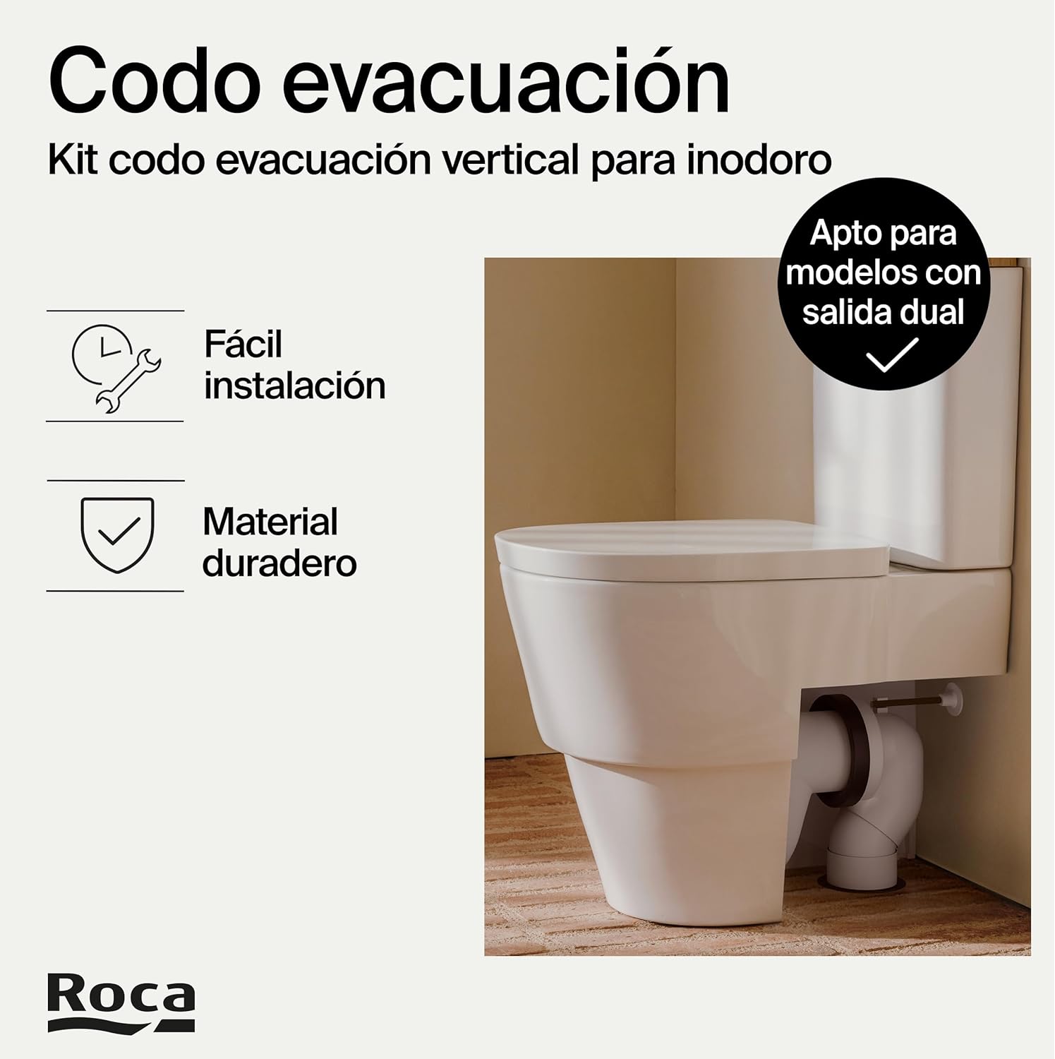 Roca - Codo de evacuación WC salida dual (AV0007900R) - BricoandPool