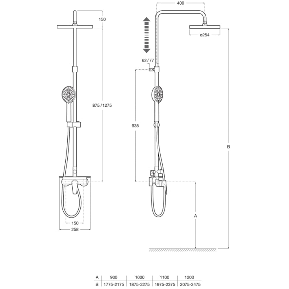 Roca - Columna de ducha Even - M Round A5A9790C00 - BricoandPool
