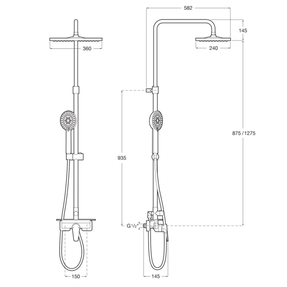 Roca - Columna de ducha Even - M Square A5A9B90C00 - BricoandPool