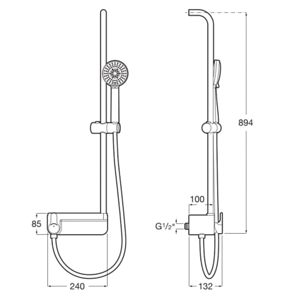 Roca - Columna de ducha monomando con repisa A5A9A88C00 - BricoandPool