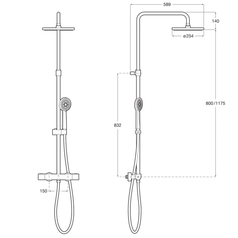 Roca - Columna de ducha termostática Colección Even Round A5A9A2EC00 - BricoandPool