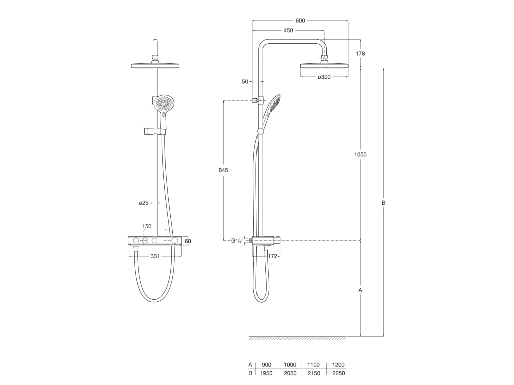 Roca - Columna de ducha termostática con repisa Index - T Switch cromada - BricoandPool