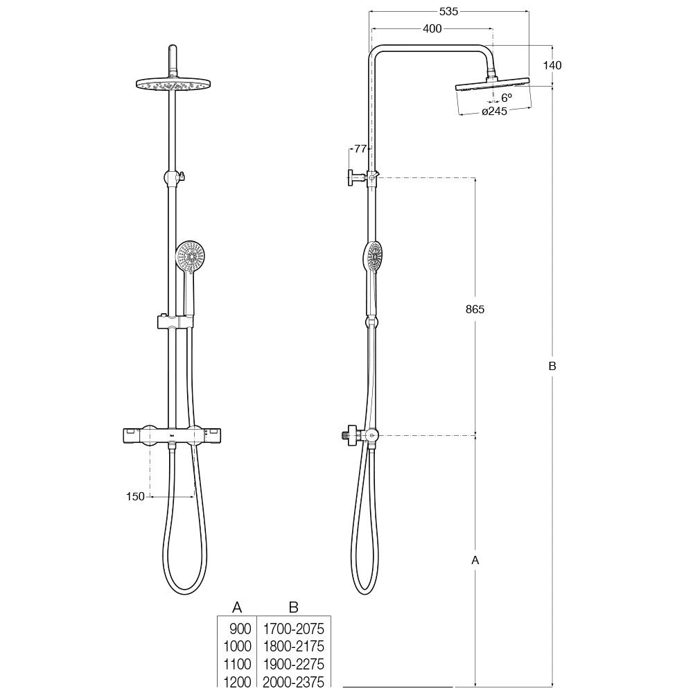 Roca - Columna de ducha Victoria T - Plus A5A2F18C00 - BricoandPool