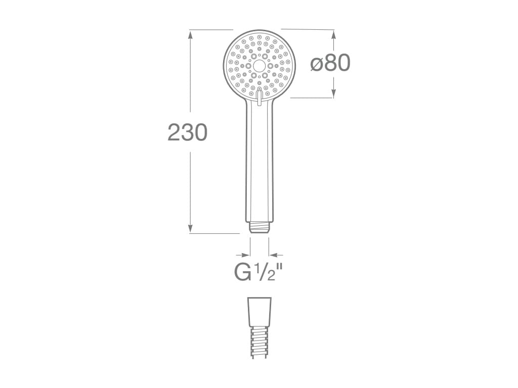 Roca - Ducha de mano con 3 funciones Stella 80mm. A5B1103C00 - BricoandPool