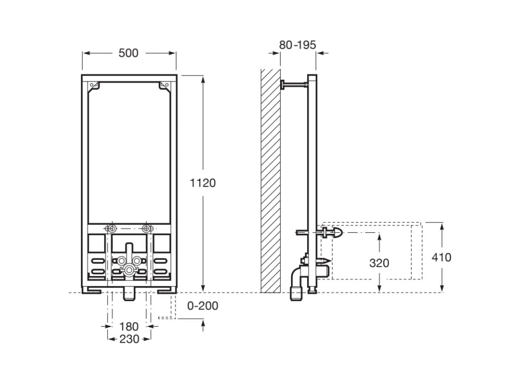 Roca - DUPLO BIDÉ - Bastidor empotrable para bidé suspendido In - Wall Systems A890091200 - BricoandPool