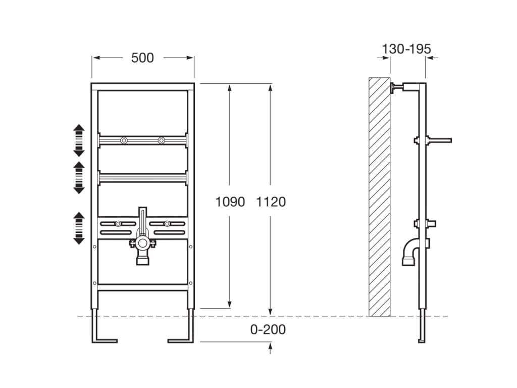 Roca - DUPLO LAVABO - Bastidor empotrable para lavabo mural In - Wall Systems A890093000 - BricoandPool