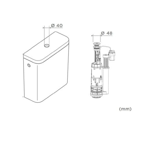 Roca - EM1 Mecanismo electrónico (sin contacto) de doble descarga A822599900 - BricoandPool