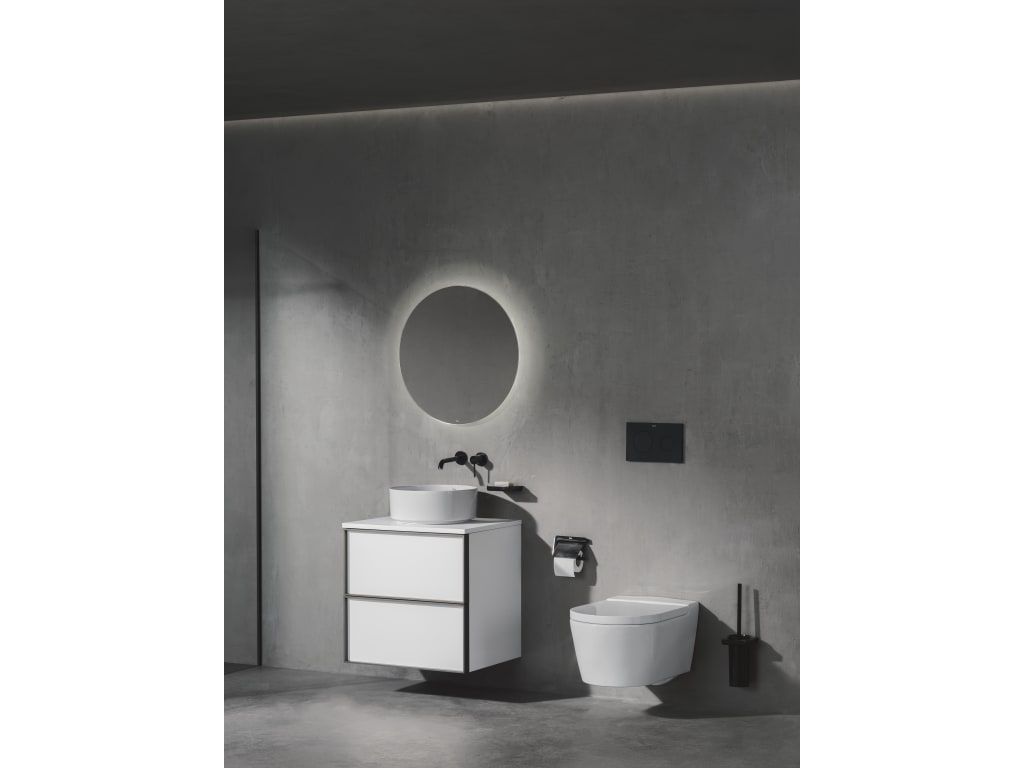 Roca - Escobillero de pared Tempo Negro Titanio Cepillado A817036NM0 - BricoandPool