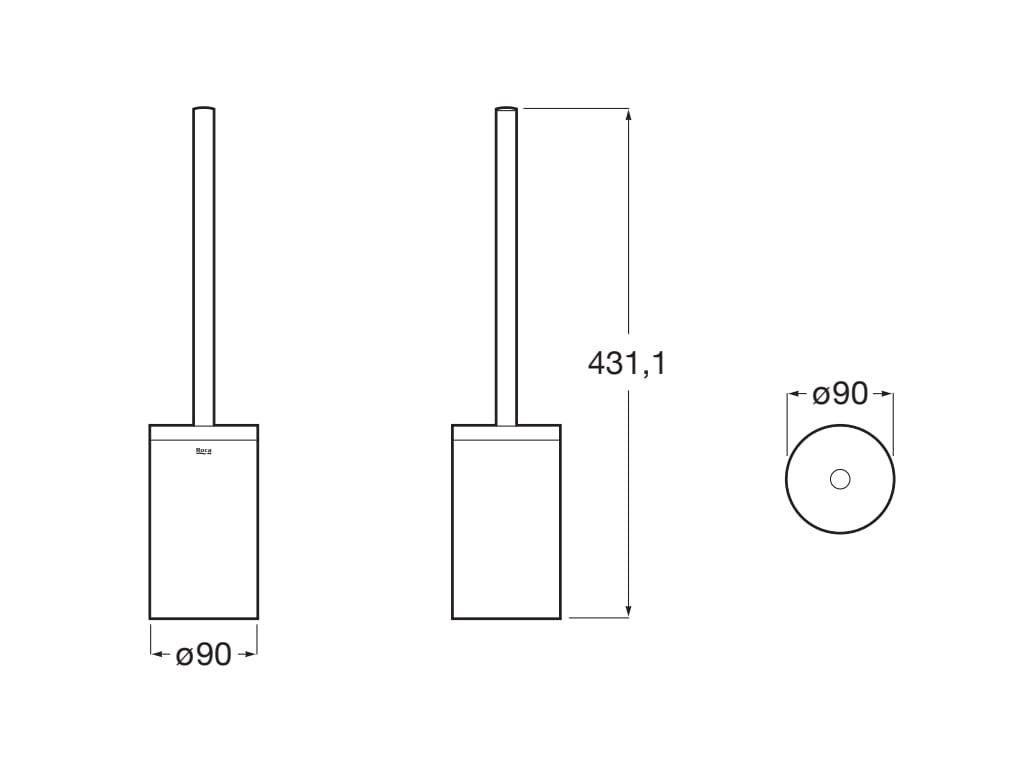 Roca - Escobillero de suelo Hotels Blanco Mate A817586B00 - BricoandPool