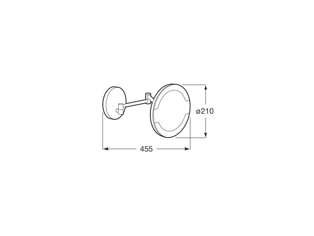 Roca - Espejo Hotels de aumento a pared con brazo articulado y luz 45,5x21x21cm - BricoandPool