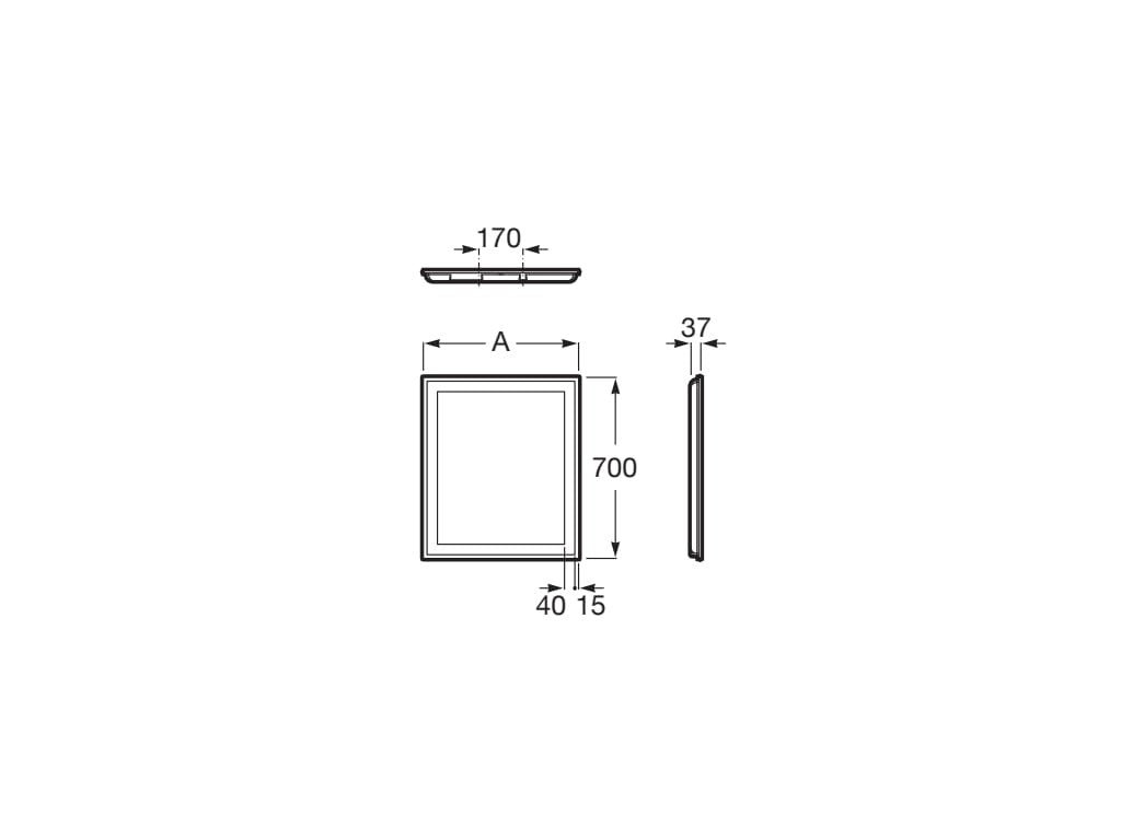 Roca - Espejo Iradia con iluminacion LED perimetral y placa antivaho 80x3,7x70cm - BricoandPool