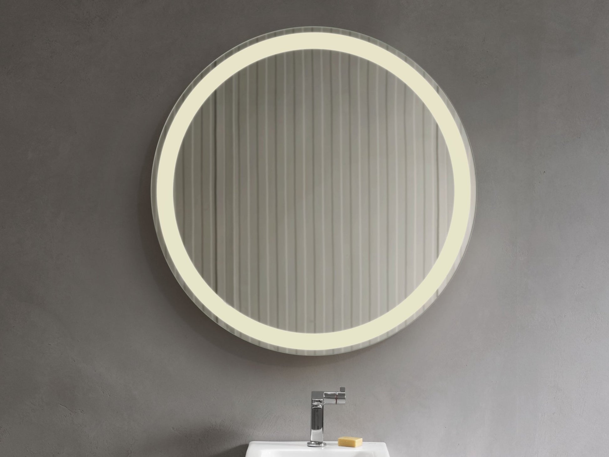 Roca - Espejo Iridia circular con iluminacion LED perimetral y placa antivaho - BricoandPool