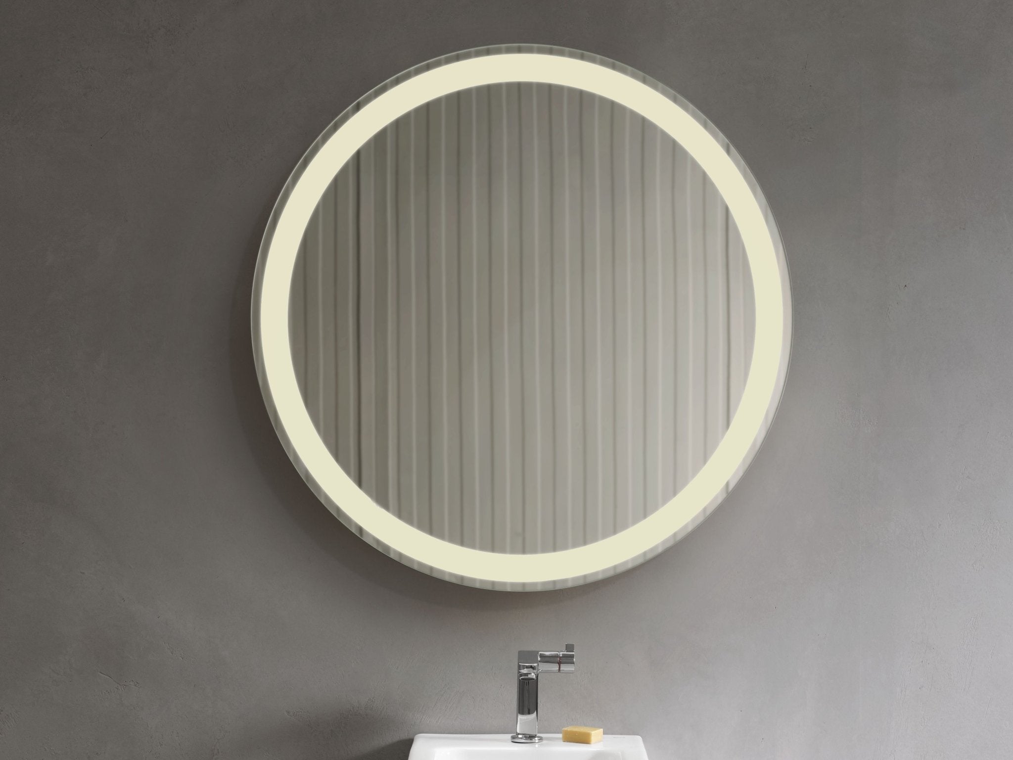 Roca - Espejo Iridia circular con iluminacion LED perimetral y placa antivaho - BricoandPool