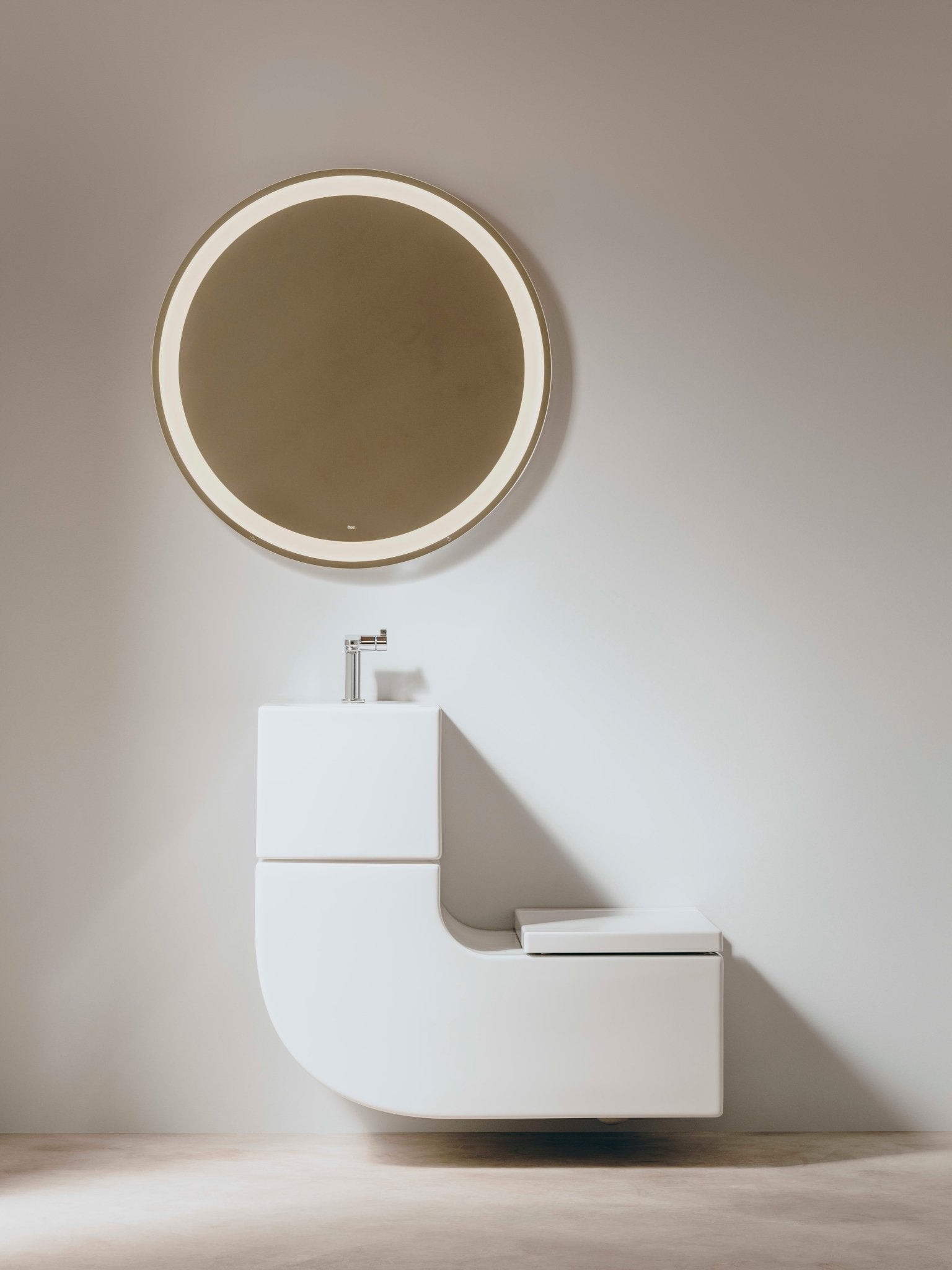 Roca - Espejo Iridia circular con iluminacion LED perimetral y placa antivaho - BricoandPool