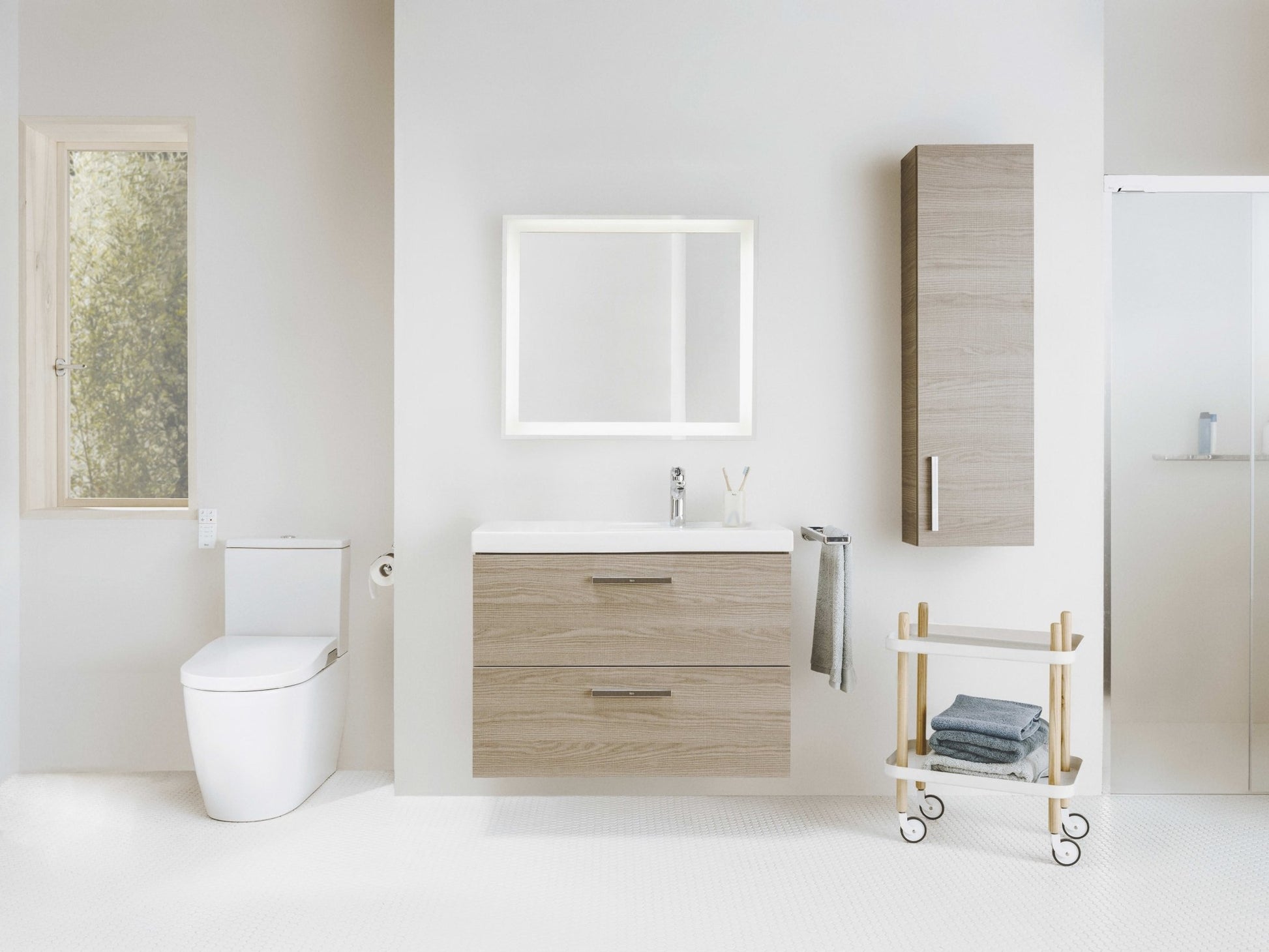 Roca - Espejo Prisma Comfort con iluminación LED superior e inferior y placa antivaho - BricoandPool