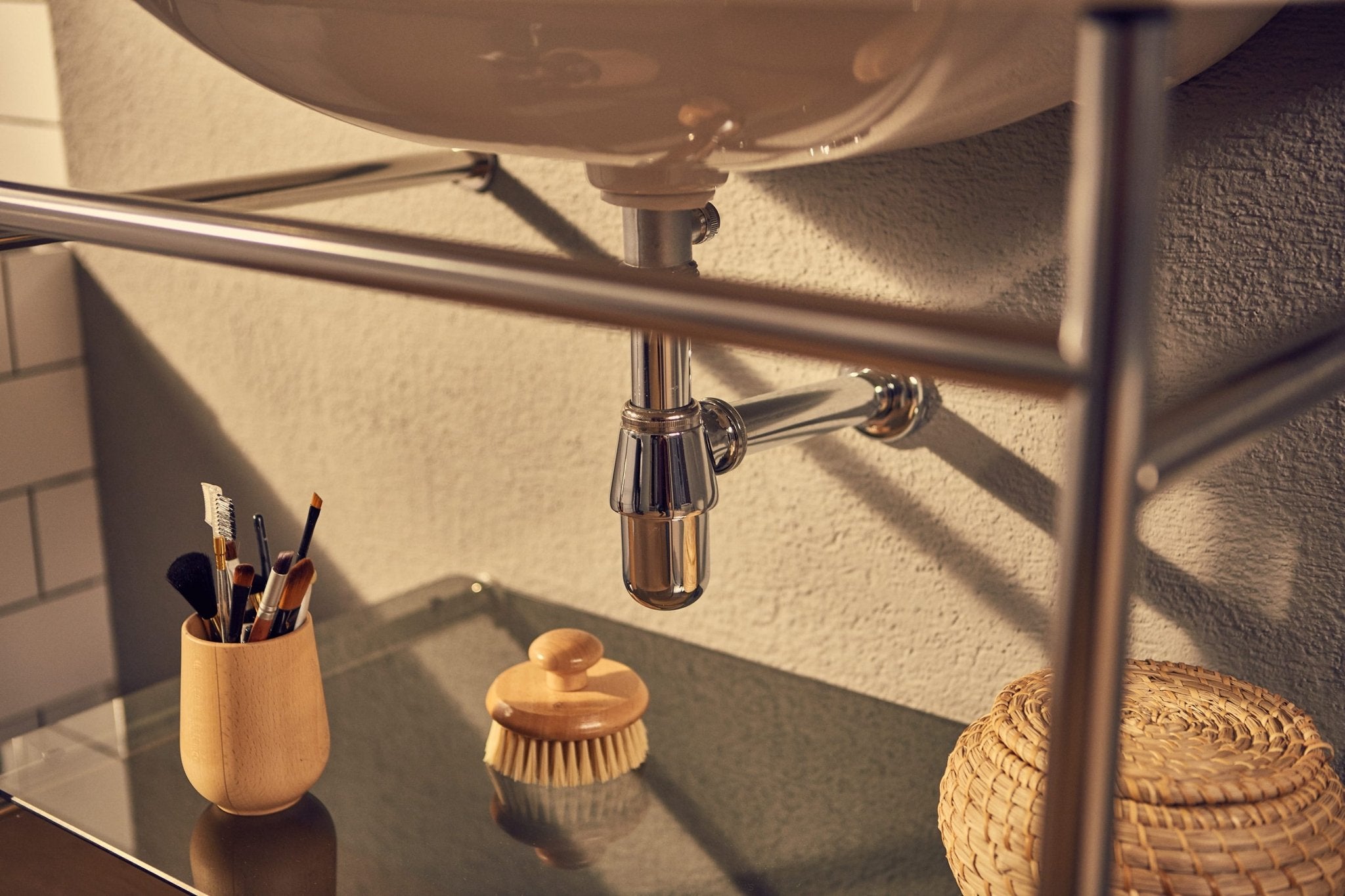 Roca - Estructura base con repisa Carmen Unik de cristal y lavabo - BricoandPool