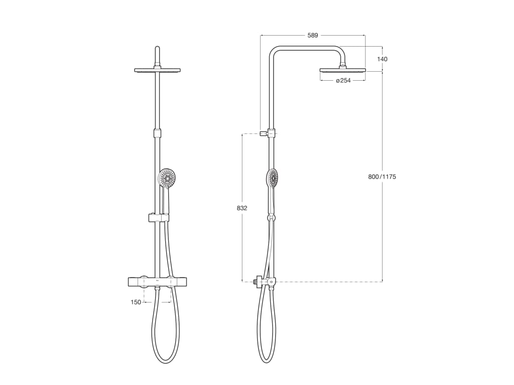 Roca - Even T - ROUND - Columna de ducha termostática negro titanio - BricoandPool