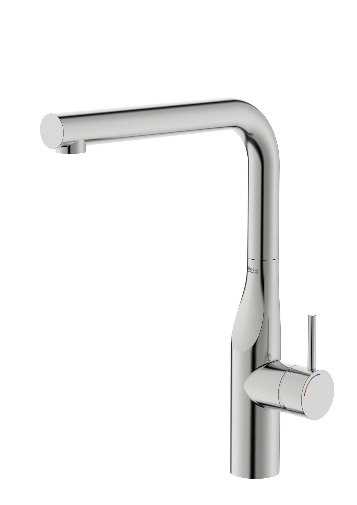 Roca - Glera grifería para cocina con caño recto giratorio, Cold Start, acabado acero inoxidable A5A834DSM0. - BricoandPool